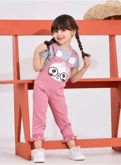 Girls' jumpsuit and T-shirt set