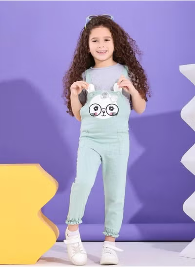 Girls' jumpsuit and T-shirt set