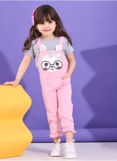 Girls' jumpsuit and T-shirt set